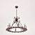 Elegant Wrought Iron Candle Chandelier 3D model small image 1