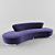 Serpentine Designer Sofa 3D model small image 1