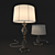 Elegant Metal and Crystal Table Lamp 3D model small image 1