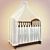 "Regina S-600: Size-Perfect Cot with Canopy 3D model small image 1