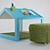 Playful Summer Cabin: Children's Table-Playhouse 3D model small image 1