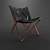 Zuo Modern Draper Faux Leather Lounge Chair 3D model small image 1