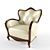 Elegant Neoclassical Armchair. 3D model small image 1