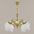 Possoni Gold Matte Glass Chandelier 3D model small image 1