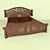 Classic Maroon Bed 3D model small image 1