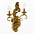 Vintage Gold Wall Lamp 3D model small image 1