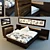Milan-inspired Modern Bed & Dresser 3D model small image 1
