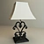 Metal Table Lamp with Fabric Shade 3D model small image 1