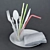 Durable Plastic Tableware Set 3D model small image 1