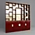 Elegant Venge Wood Bar Cabinet 3D model small image 1