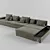 Spacious Comfort: Modern Sectional Sofa 3D model small image 1