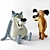 Wild Harmony: Wolf and Dog 3D model small image 1