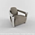Vintage Leather Mars Armchair 3D model small image 1