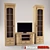 Bobruisk Furniture Oak TV Stand & Display Case 3D model small image 1