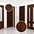 Solid Oak Apartment Door Set 3D model small image 1