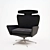 Elegant Black Leather Office Chair 3D model small image 1