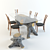 Wooden Table Set - Perfect for Garden or Kitchen 3D model small image 1
