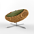 Sleek Plywood Chair with Cushion 3D model small image 1