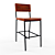 Rustic Wood Counter Stool 3D model small image 1