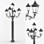Classic 5-Light Outdoor Lamp 3D model small image 1