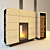 Stone Panel Fireplace 3D model small image 1