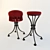 Elegant Iron Barstool 3D model small image 1