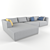 Meridiani Lewis Corner Sofa: Stylish and Modular 3D model small image 1