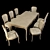 Elegant Picasso Dining Set 3D model small image 2
