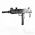 Sleek Poly Uzi Rifle 3D model small image 1