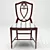 Wooden Shieldback Dining Chair 3D model small image 1