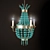 Aqua Beaded Chandelier: Exquisite Elegance 3D model small image 1