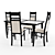 Modern Venge Dining Set 3D model small image 1