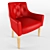 Luxury Quilted Leather Chair 3D model small image 1