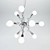 Modern Chrome Chandelier, 12 Shades 3D model small image 1