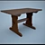 Elegant Oak Wood Desk 3D model small image 1