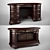 Custom Classic Writing Desk 3D model small image 1