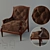 Brown Velour Classic Chair 3D model small image 1