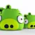 Green Angry Bird Plush Pillow 3D model small image 1