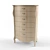 Giusti Portos Liberty Wooden Dresser with Metal Handles 3D model small image 1