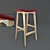 Sleek Low Bar Stool 3D model small image 1