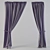 Modern Style Curtains (Set of 3) 3D model small image 1