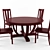 American Style Round Table Set 3D model small image 1