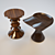 Carved Wooden Chairs-Stools 3D model small image 1