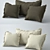 Cotton Blend Pillows - Dark and Light 3D model small image 1