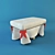 French Chic Pouffe with Bow Detail 3D model small image 1