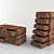 Rustic Wooden Pile Dressers 3D model small image 1