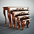 Classic Wood Nesting Tables: Javin Furniture 3D model small image 1