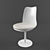 Elegant Plastic Chair with Leather Cushion 3D model small image 1
