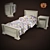 Verdi Suite 6: Stylish Ivory Cot 3D model small image 1