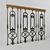 Elegant Wrought Iron Railings 3D model small image 1